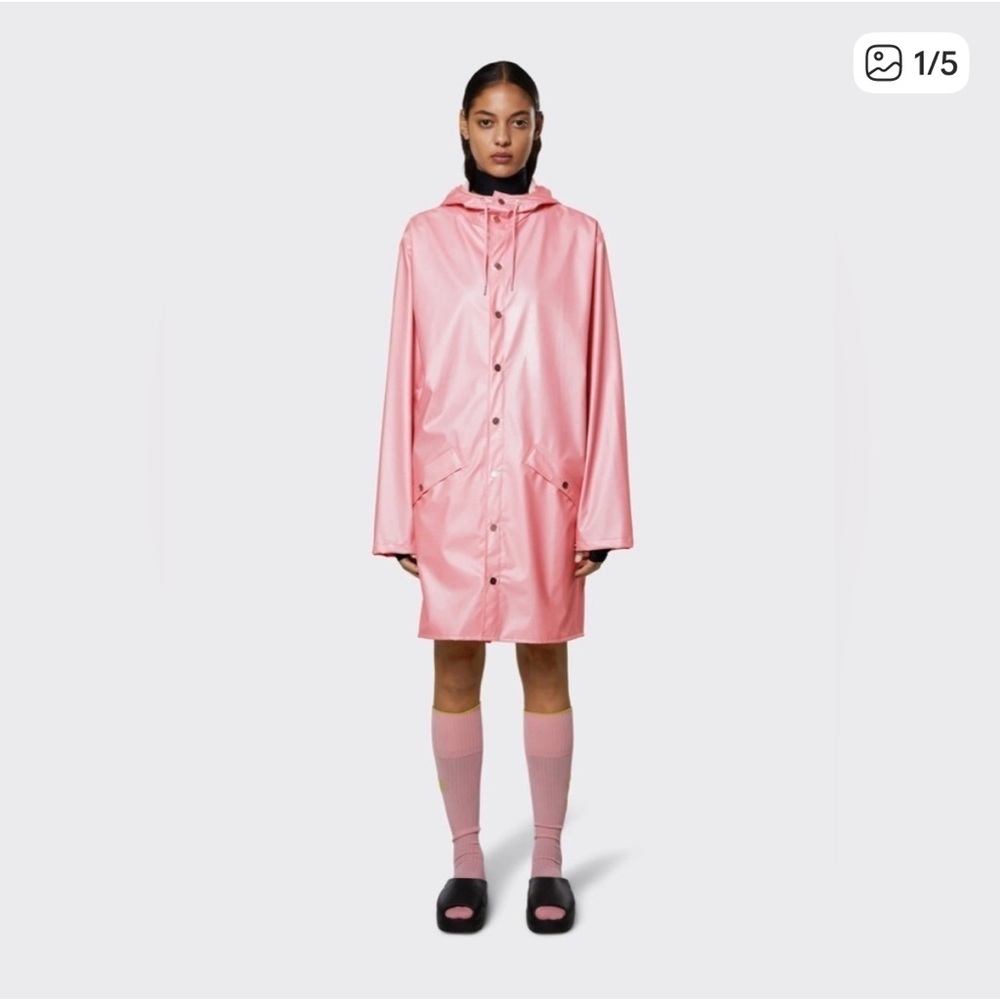 NWT Rains Light Pink Raincoat Parka M